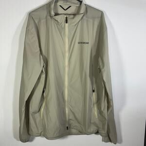 GOREWEAR Men's XXL Lightweight Windbreaker Jacket Beige Full Zip Running